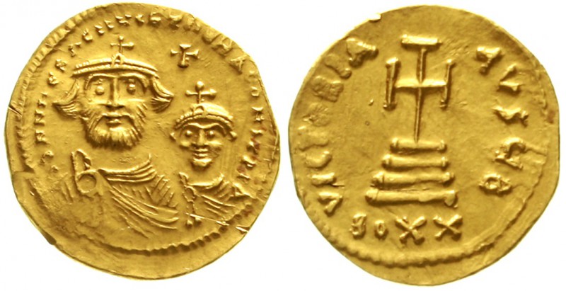 Byzantinische Goldmünzen Kaiserreich Heraclius, 610-641
Solidus zu 20 Siliquae ...