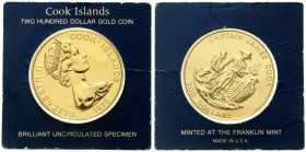 Ausländische Goldmünzen und -medaillen Cookinseln Britisch
200 Dollars GOLD 1978. Captain James Cook. 16.6 g. 900/1000.
PL