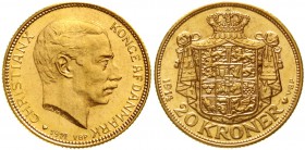 Ausländische Goldmünzen und -medaillen Dänemark Christian X., 1912-1947
20 Kronen 1914. 8,96 g. 900/1000
fast Stempelglanz aus EA