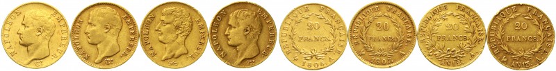 Ausländische Goldmünzen und -medaillen Frankreich Napoleon I., 1804-1814/15
4 v...
