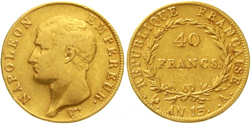 Ausländische Goldmünzen und -medaillen Frankreich Napoleon I., 1804-1814/15
40 ...