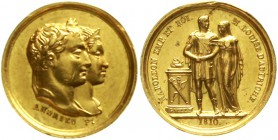 Ausländische Goldmünzen und -medaillen Frankreich Napoleon I., 1804-1814/15
Kleine Goldmedaille v. Andrieu und Galle 1810. Auf seine Vermählung mit M...