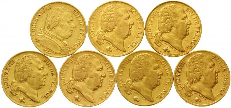 Ausländische Goldmünzen und -medaillen Frankreich Ludwig XVIII., 1814-1830
7 ve...
