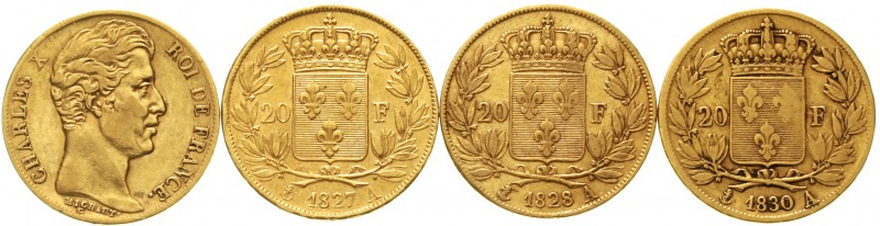Ausländische Goldmünzen und -medaillen Frankreich Charles X., 1824-1830
4 versc...