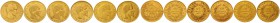 Ausländische Goldmünzen und -medaillen Frankreich Napoleon III., 1852-1870
6 verschiedene 10 Francs Kopf ohne Lorbeerkranz 1855 bis 1860 A, Paris, al...