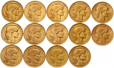 Ausländische Goldmünzen und -medaillen Frankreich Dritte Republik, 1871-1940
14 X 20 Francs Hahn aus 1900 bis 1914 nach Jahren. Nur der Jahrgang 1903...