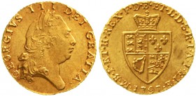 Ausländische Goldmünzen und -medaillen Grossbritannien George III., 1760-1820
1/2 Guinea 1797. 4,18 g.
vorzüglich/Stempelglanz, Prachtexemplar mit f...