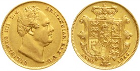 Ausländische Goldmünzen und -medaillen Grossbritannien William IV., 1830-1837
Sovereign 1836, im Stempel aus 1830 geändert 7,98 g. 917/1000.
vorzügl...