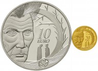 Ausländische Goldmünzen und -medaillen Irland Freistaat, seit 1922
Set mit 10 Euro Silber und 20 Euro Gold 2006 Samuel Beckett, 1/25 Unze Gold und 28...