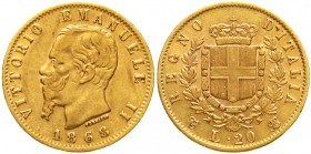 Ausländische Goldmünzen und -medaillen Italien- Königreich Vittorio Emanuelle II., 1861-1878
20 Lire 1868 BN. 6,45 g. 900/1000. Besseres Jahr.
sehr ...