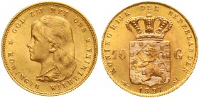 Ausländische Goldmünzen und -medaillen Niederlande Wilhelmina, 1890-1948
10 Gulden 1897. 6,72 g. 900/1000.
prägefrisch