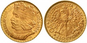 Ausländische Goldmünzen und -medaillen Polen Zweite Republik, 1923-1939
20 Zlotych 1925. 6,45 g. 900/1000.
vorzüglich/Stempelglanz