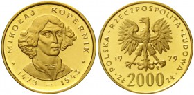 Ausländische Goldmünzen und -medaillen Polen Volksrepublik, 1949-1989
2000 Zlotych 1979. Kopernikus. 8 g. 900/1000. Aufl. nur 5000 Ex. In Kapsel.
Po...