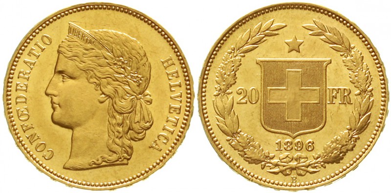 Ausländische Goldmünzen und -medaillen Schweiz Eidgenossenschaft, seit 1850
20 ...
