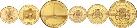 Ausländische Goldmünzen und -medaillen Somalia Republik, seit 1960
Goldmünzenset zu 50, 100 und 200 Shillings 1970 auf den 1. Jahrestag der Revolutio...