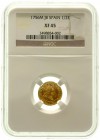 Ausländische Goldmünzen und -medaillen Spanien Ferdinand VI., 1746-1759
1/2 Escudo 1756 JB, Madrid. Im NGC-Blister mit Grading XF 45