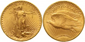 Ausländische Goldmünzen und -medaillen Vereinigte Staaten von Amerika Unabhängigkeit, seit 1776
20 Dollars 1915 S, San Francisco. no Motto. 33,44 g. ...