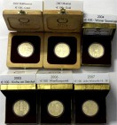 Gold der Habsburger Erblande und Österreichs Österreich 2. Republik, seit 1945
Sammlung von 6 versch. 100 Euro-Münzen 2002 bis 2007 komplett. Jeweils...