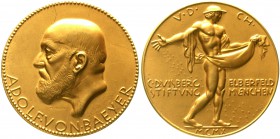 Altdeutsche Goldmünzen und -medaillen Bayern Prinzregent Luitpold, 1886-1912
Goldmedaille 1910 von Hermann Hahn, geprägt bei Lauer. Adolph-von-Baeyer...