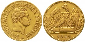 Altdeutsche Goldmünzen und -medaillen Brandenburg-Preussen Friedrich Wilhelm IV., 1840-1861
Doppelter Friedrich d`or 1841 A. sehr schön/vorzüglich, k...