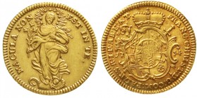 Altdeutsche Goldmünzen und -medaillen Essen-Stift Franziska Christine von Pfalz-Sulzbach, 1726-1776
Dukat 1754. Mit Fürstenhut bedeckte Rokokokartusc...