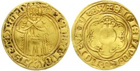 Altdeutsche Goldmünzen und -medaillen Frankfurt, königl. Mzst Sigismund, 1410-1437
Goldgulden o.J. (1418/1429). Reichsapfel im Sechspaß. 3,32 g.
fas...