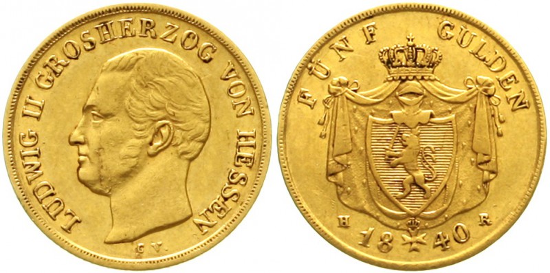 Altdeutsche Goldmünzen und -medaillen Hessen-Darmstadt Ludwig II., 1830-1848
5 ...