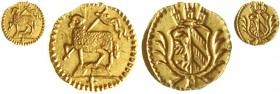 Altdeutsche Goldmünzen und -medaillen Nürnberg Stadt
1/16 Lammdukat o.J. (1700), Mmz. Kreuz. 0,24 g.
Stempelglanz