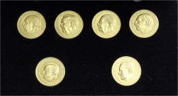 Thematische Goldmedaillen BRD 1949 bis heute
Schatulle mit 6 versch. Medaillen 1984. Die sechs Präsidentenmedaillen der Bundesrepublik Deutschland. J...