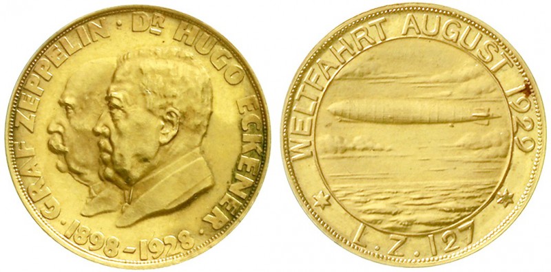 Thematische Goldmedaillen Luft- und Raumfahrt
Goldmedaille (sign. I.B.) 1929 au...