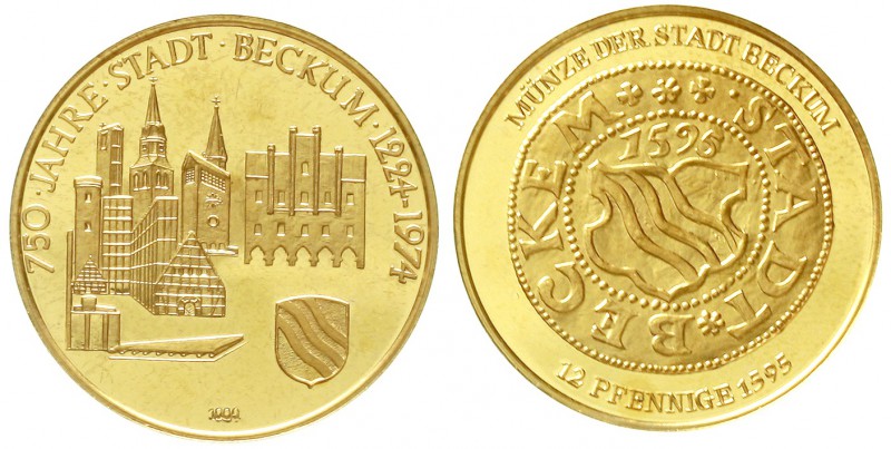 Thematische Goldmedaillen Numismatik
Feingoldmedaille 1974. 750 Jahrfeier der S...
