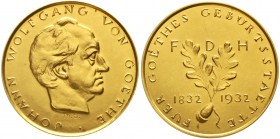 Thematische Goldmedaillen Personenmedaillen Goethe, Jogann Wolfgang von * 1749 Frankfurt, + 1832 Weimar
Goldmedaille v. Theodor Georgii 1932 auf sein...