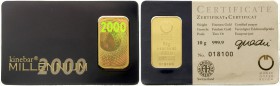 Gold-, Platin-, Palladiumbarren Goldbarren
10 Gramm Goldbarren der Münze Österreich 2000 mit Kinegramm. Originalverschweißt mit Zertifikat.
Polierte...