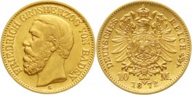 Reichsgoldmünzen Baden Friedrich I., 1856-1907
10 Mark 1872 G. sehr schön