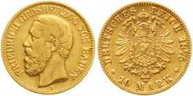 Reichsgoldmünzen Baden Friedrich I., 1856-1907
10 Mark 1875 G. fast sehr schön