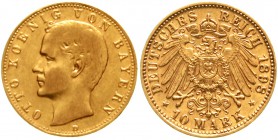 Reichsgoldmünzen Bayern Otto, 1886-1913
10 Mark 1898 D. sehr schön