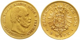 Reichsgoldmünzen Preußen Wilhelm I., 1861-1888
5 Mark 1878 A. sehr schön/vorzüglich, winz. Randfehler