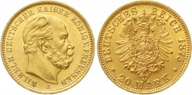 Reichsgoldmünzen Preußen Wilhelm I., 1861-1888
20 Mark 1875 A. vorzüglich/Stempelglanz
