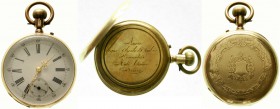 Uhren aus Gold Taschenuhren
Herren-Taschenuhr "open face" Gelbgold 585, um 1900. Ankerhemmung mit 15 Steinen. Hersteller Mole, Genf. 44 mm; 70,3 g.
...