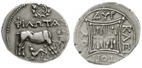 Altgriechische Münzen Illyria Dyrrhachion
Drachme 229/100 v. Chr. Magistrat Philotas. 3,39 g.
gutes sehr schön