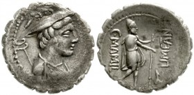 Römische Münzen Römische Republik C. Mamilius Limetanus, 82/81 v.Chr
Denar Serratus 82/81 v.Chr. Büste des Merkur mit Hut und Caduceus, links im Feld...