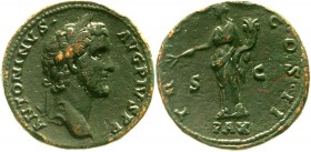Römische Münzen Kaiserzeit Antoninus Pius, 138-161
Sesterz 140/144. Bel. Kopf r./TR POT COS II. Pax steht l.
sehr schön/vorzüglich
Exemplar Peus Na...