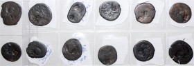 Lots antiker Münzen Orientalen
Gegenstempel-Sammlung der Atabegs des 12. Jh.: 12 byzantinische Folles mit jeweils einem oder mehreren Gegenstempeln d...
