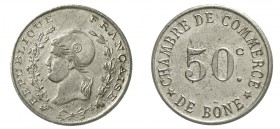 Ausländische Münzen und Medaillen Algerien Bone, Chamber of Commerce
50 Centimes o.J. (1915). Cu/Ni.
vorzüglich/Stempelglanz, selten