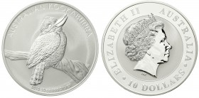 Ausländische Münzen und Medaillen Australien Elisabeth II., seit 1952
10 Dollars Kookaburra 10 Unzen Silbermünze 2010. Beizeichen P (Perth). In Kapse...