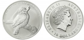 Ausländische Münzen und Medaillen Australien Elisabeth II., seit 1952
10 Dollars Kookaburra 10 Unzen Silbermünze 2010. Beizeichen P (Perth). In Kapse...