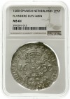 Ausländische Münzen und Medaillen Belgien-Flandern Karl II., 1665-1700
Patagon 1680, Flandern. Im NGC-Blister mit Grading MS 61.
vorzüglich/Stempelg...