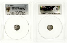 Ausländische Münzen und Medaillen Costa Rica Republik, seit 1848
1/4 Centavo o.J. (1865) Im PCGS-Blister mit Grading Genuine Cleaning - XF Details, s...