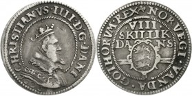 Ausländische Münzen und Medaillen Dänemark Christian IV., 1588-1648
VIII Skilling 1606. fast sehr schön, l. gewellt