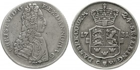 Ausländische Münzen und Medaillen Dänemark Christian VI., 1730-1746
24 Skilling 1731, Kopenhagen. sehr schön